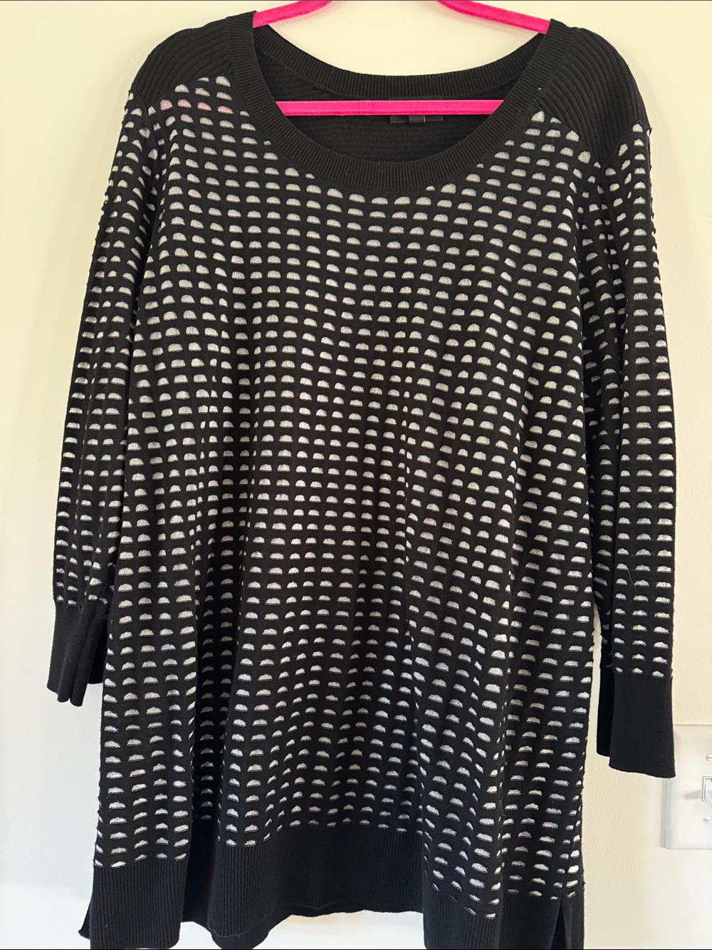 Lane Bryant Black Sweater with Lazer Cut Pattern